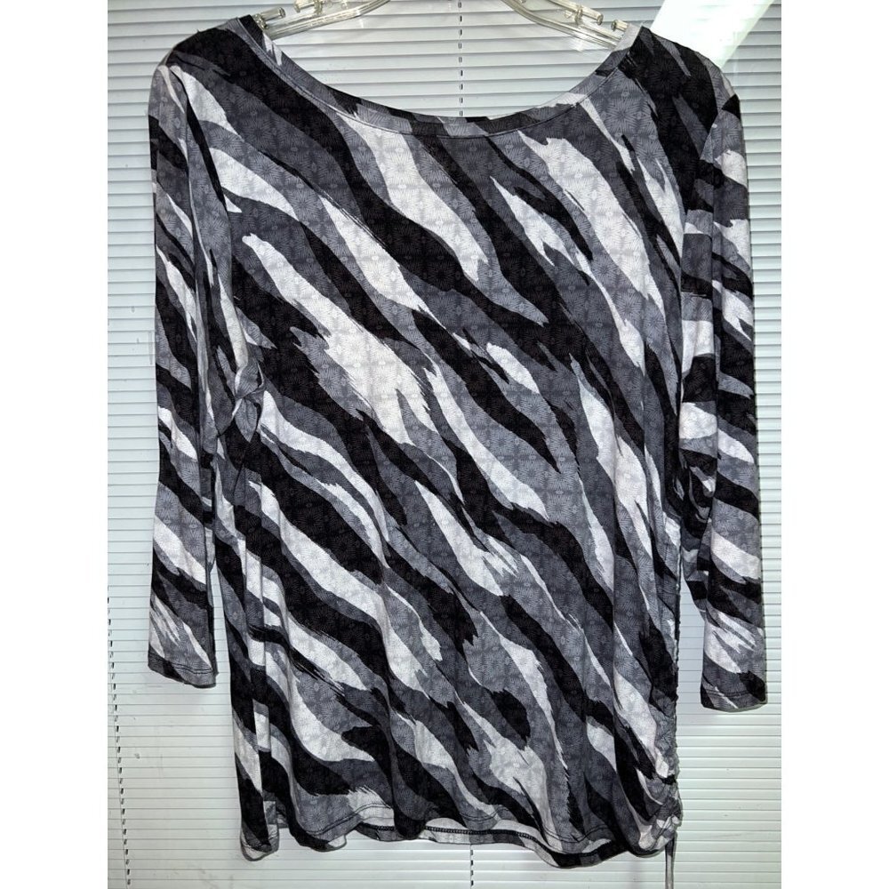 Ruby Rd. Side Ruch Women's Abstract Blouse — Large